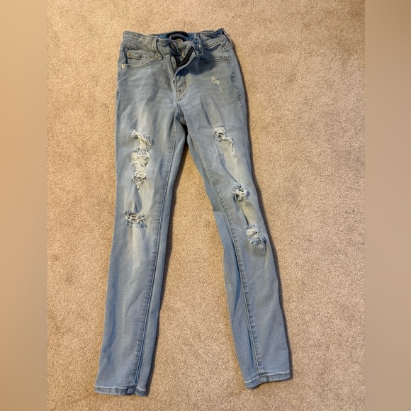 Aeropostale Denim - Aeropostale Light Blue Distressed Skinny Jeans
